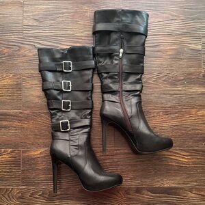 Stylish Black Perrin Knee-High Women's Boots Size 9❤️